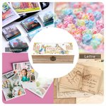 Boîte de Rangement en Bois Personnalisée avec Texte Lapin Pierre Cadeau d'Anniversaire de Pâques pour Enfants Ami