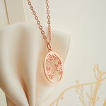 Personalizada grabada Nacimiento Línea Flor Collar de Plata de Ley Ducha de Novia Cumpleaños Día de la Madre de regalo para las mujeres