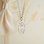 Personalizada grabada Nacimiento Línea Flor Collar de Plata de Ley Ducha de Novia Cumpleaños Día de la Madre de regalo para las mujeres