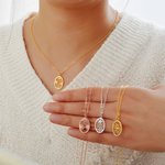 Personalizada grabada Nacimiento Línea Flor Collar de Plata de Ley Ducha de Novia Cumpleaños Día de la Madre de regalo para las mujeres