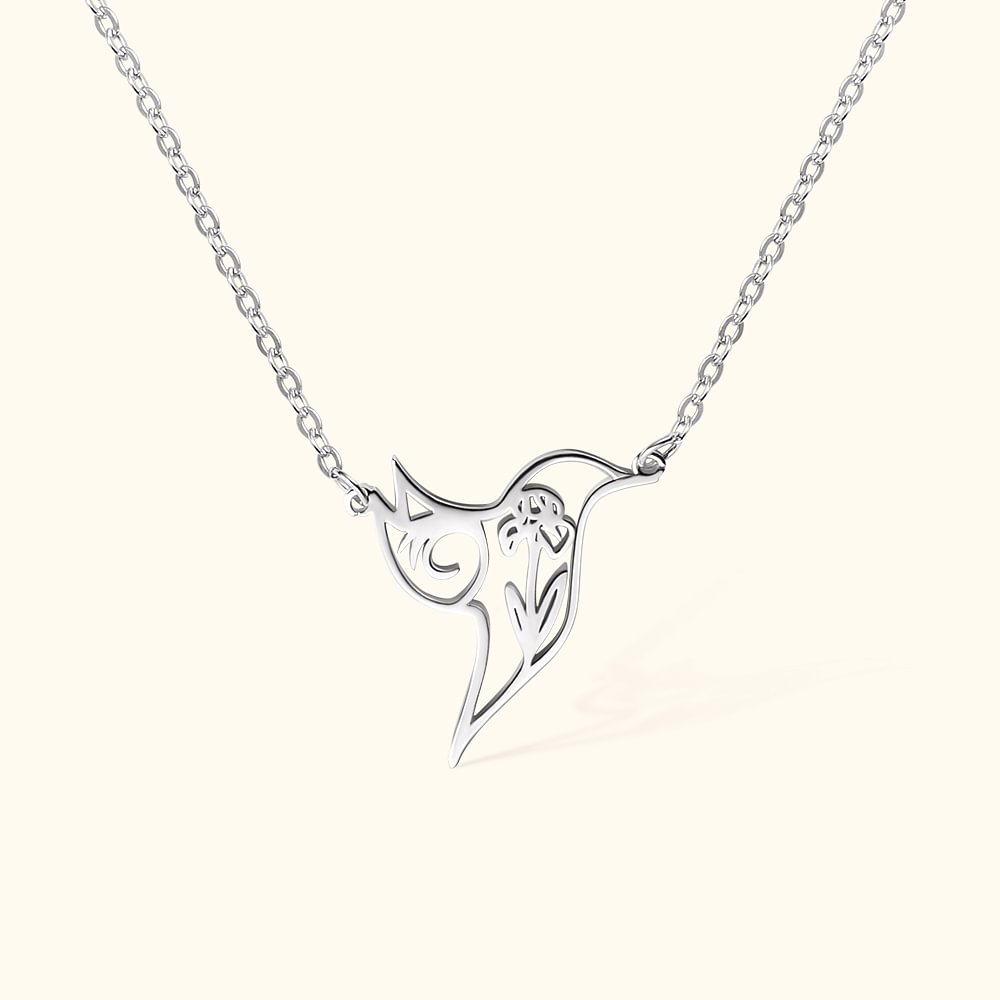 Collier colibri personnalisé avec fleur de naissance Anniversaire Fête des mères Cadeau de St Valentin pour femme