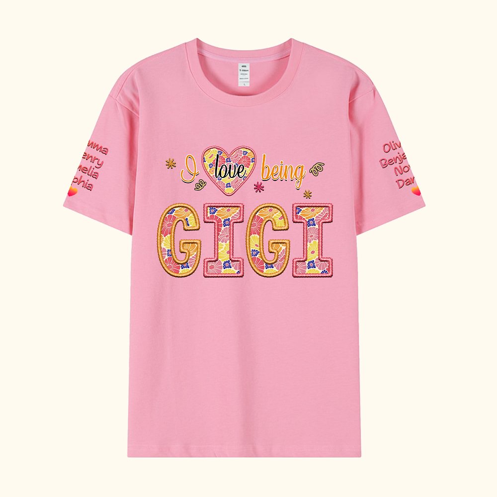 T-Shirt Sweatshirt Floral Personnalisé avec 1-7 Prénoms Cadeau Anniversaire Fête pour Maman Grand-Mère