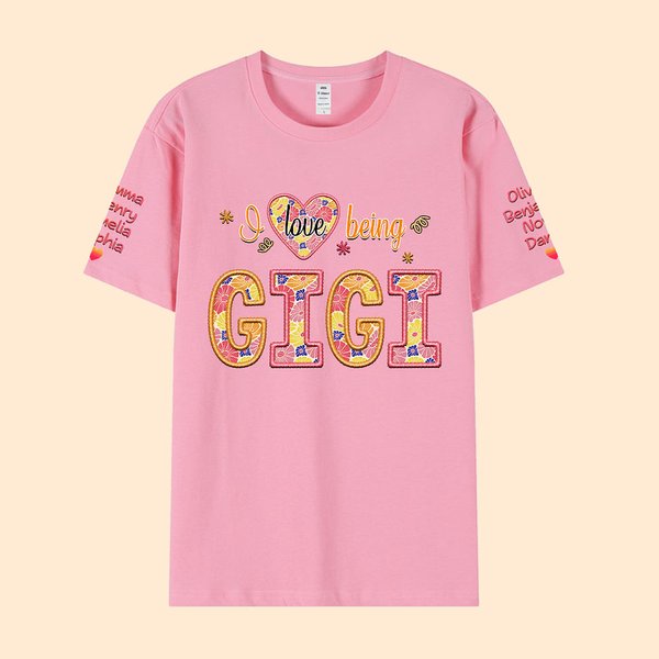 Sudadera Personalizada Multicolor Floral I Love Being MOM Camiseta con 1-7 Nombres Día de la Madre Cumpleaños Regalo para Mamá Abuela