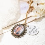 Personalized Graduation Cap Wedding Bouquet Photo Charm with Engraved Charm Graduation Wedding for Graduate Bride