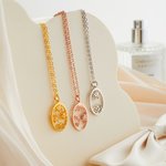 Personalizada grabada Nacimiento Línea Flor Collar de Plata de Ley Ducha de Novia Cumpleaños Día de la Madre de regalo para las mujeres