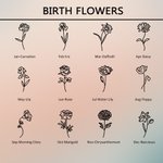 Gepersonaliseerde kolibrie ketting met geboorte bloem verjaardag Moederdag Valentijnsdag cadeau voor vrouwen