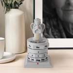 Personalized Forever in Our Hearts Angel Perpetual Calendar with Name and Date Desk Decor Sympathy Memorial Gift for Loss of Loved One