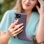 Moda personalizzata stile font curvo 3D scarpa con tacco alto Custodia per iPhone con nome Regalo di compleanno divertente per gli amici