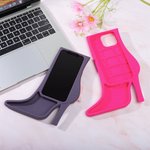 Moda personalizzata stile font curvo 3D scarpa con tacco alto Custodia per iPhone con nome Regalo di compleanno divertente per gli amici