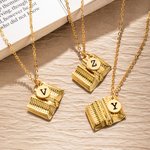 Personalisiertes Buch Charme Halskette mit eingraviertem Buchstaben Geburtstag Geschenk für Buchliebhaber Schreiber