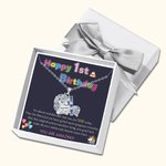 Personalized Lucky Fantasy Unicorn Necklace with Kid Name for 1-9 Year-Old Girls Birthday Christmas Back to School Gift