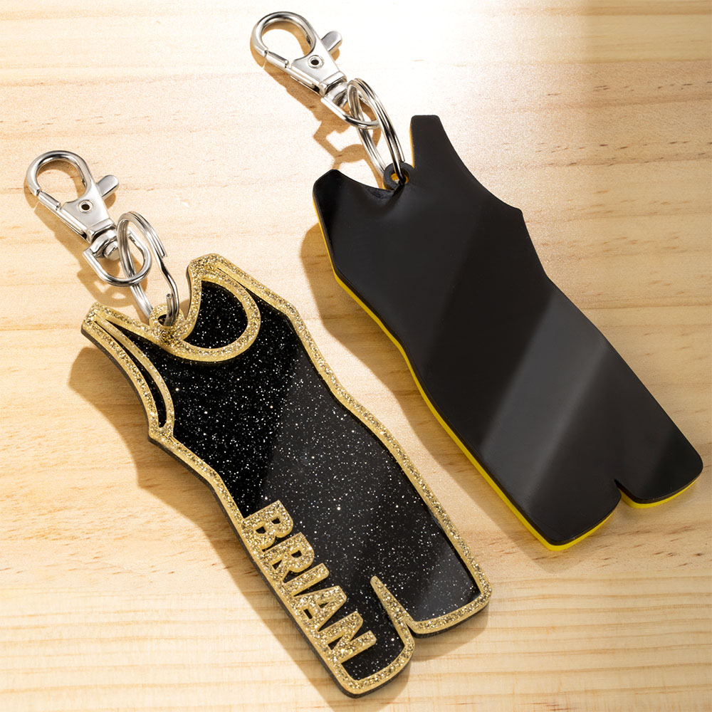 Personalized Wrestling Singlet Design Sport Bag Tag Keychain with Name