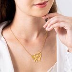 Personalized Birth Flower Birthstone Heart Necklace with Name Mother's Day Valentine Anniversary Gift for Her