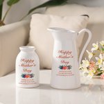 Gepersonaliseerde Gelukkige Moederdag Bloem Keramische Vaas met Tekst Home Decor Moederdag Verjaardagscadeau voor vrouwen