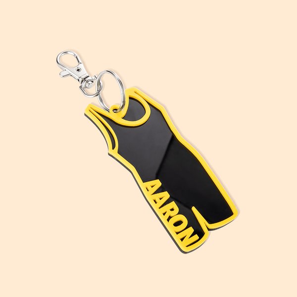 Wrestling Singlet Design Bag Tag Keychain with Name