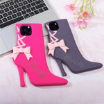 Moda personalizzata stile font curvo 3D scarpa con tacco alto Custodia per iPhone con nome Regalo di compleanno divertente per gli amici