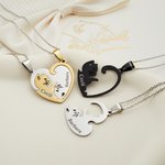 Collar bicolor personalizado para abrazar gatos con nombres grabados Regalo de San Valentín Cumpleaños para pareja de novios