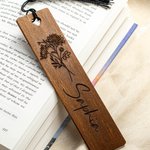Segnalibro in legno personalizzato inciso con nome, compleanno, festa della mamma, regalo bibliotecario per l'amico amante dei libri