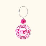 Personalized Doll Inspired 3D Acrylic Tote Bag Tag with Name or Letter Birthday Beach Party Gift for Her