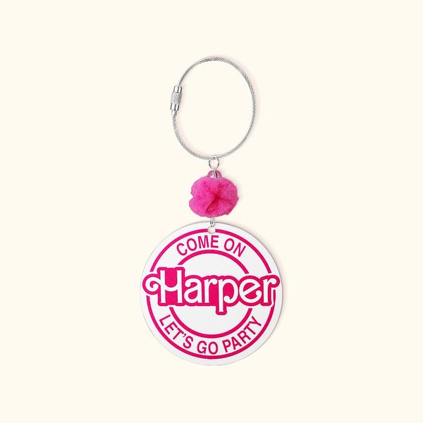 Gepersonaliseerde pop geïnspireerd 3D Acryl Tote Bag Tag met naam of letter Verjaardag Beach Party Gift voor haar