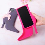 Moda personalizzata stile font curvo 3D scarpa con tacco alto Custodia per iPhone con nome Regalo di compleanno divertente per gli amici
