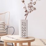 Vaso di vetro fatto a mano personalizzato in argilla con testo Data Compleanno Regalo di nozze per la coppia