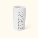 Vaso di vetro fatto a mano personalizzato in argilla con testo Data Compleanno Regalo di nozze per la coppia