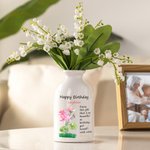 Vase en Céramique Personnalisé avec Nom Motif Fleur Décoration de la Maison Cadeau Fête Anniversaire pour Femme