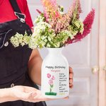 Vase en Céramique Personnalisé avec Nom Motif Fleur Décoration de la Maison Cadeau Fête Anniversaire pour Femme