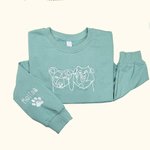 Personalized Pet Portrait Sweatshirt Hoodie with Name Birthday Gift for Dog Cat Mom Pet Lover Owner