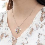 Collar personalizado de plata de ley en forma de corazón con 1-8 nombres grabados Regalo para ella el Día de la Madre