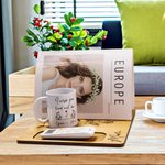 Support de Livre en Bois Personnalisé avec Fleur de Naissance et Nom Gravés Porte-Lunettes Cadeau Anniversaire Noël pour Amoureux de Lecture