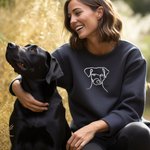 Personalized Pet Portrait Sweatshirt Hoodie with Name Birthday Gift for Dog Cat Mom Pet Lover Owner