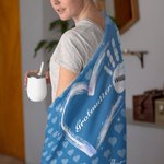 Personalisierte Familie Decke in Form von Farbverlauf-Handabdruck Liebe Herz 1-13 Namen Mehrfarben Geschenk für Oma Mutter zum Weihnachten Muttertag