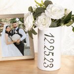 Vaso di vetro fatto a mano personalizzato in argilla con testo Data Compleanno Regalo di nozze per la coppia