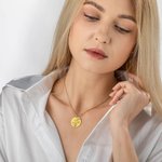 Personalized Engraved Birth Flower Bouquet Necklace with Birthstone Mother's Day Birthday Gift for Women