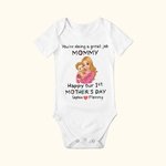 Personalized Cute Crayon Style 100% Cotton Baby Onesies with Name First Mother's Day Gift for Newborn
