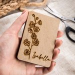 Personalizado Nacimiento Flor de madera magnética caja de agujas con nombre Cumpleaños Día de la Madre de regalo para los amantes de la costura