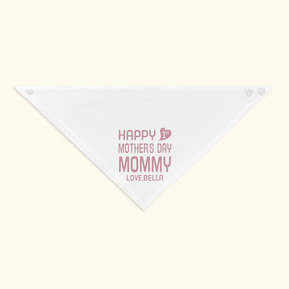 Bavoir coton ajustable personnalisé avec texte Premier cadeau de fête des mères pour nouvelle maman bébé