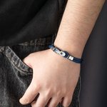 Bracelet Style Chaîne Vélo Personnalisé avec Nom Gravé Cadeau Anniversaire Fête des Pères pour Homme