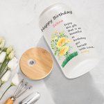 Personalisierte Aquarell Geburt Blume alles Gute zum Geburtstag 20oz mattiertes Glas Becher mit Deckel und Stroh Geburtstag Geschenk für Frauen