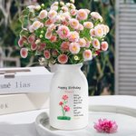 Vase en Céramique Personnalisé avec Nom Motif Fleur Décoration de la Maison Cadeau Fête Anniversaire pour Femme