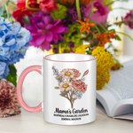 Mug Personnalisé avec Nom et Fleur de Naissance Cadeau Anniversaire Fête pour Femme