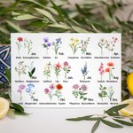 Personalisierter Aquarell Geburtsblume Schmuckasten aus Leder mit Namen Urlaub Blumenstrauß Tragbar Geschenk für Mutter Damen Mädchen