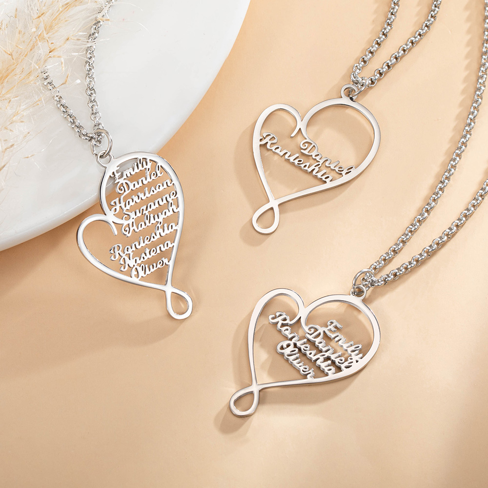Discover Custom Engraved Mom Hug Necklace with Children Names Gifts