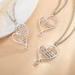 Personalized Hug and Love Heart Necklace with 1-8 Names Birthday Mother’s Day Gift for Mom Grandma