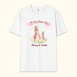 Personalised Our First Mother’s Day Peter Rabbit Bunny Floral Adult T-Shirt with Names Mother’s Day Gift for New Mom