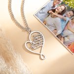 Personalized Hug and Love Heart Necklace with 1-8 Names Birthday Mother’s Day Gift for Mom Grandma
