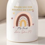 Gepersonaliseerde Regenboog Design Keramische Vaas Home Decoratie met Leraar en Student Naam Terug naar School Waardering Gift voor Leraar