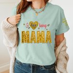 Personalizado colorido bordado de lentejuelas amor camiseta sudadera con nombres de cumpleaños Día de la Madre de regalo para la abuela mamá